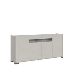 Buffet bas 4 portes 172x40x81 cm effet bois cachemire