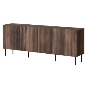 Buffet bas 4 portes 4 étagères L201cm effet bois