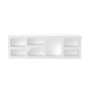 Buffet bas 7 niches design organique blanc 160x50cm