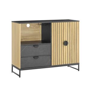 Buffet bas à deux tiroirs 107x40x85.4cm industriel