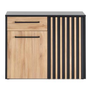 Buffet bas contemporain 110 cm bois / noir