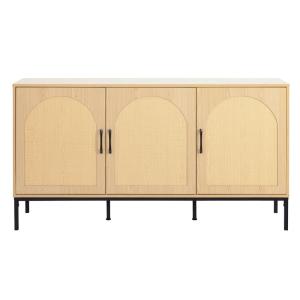 Buffet bas contemporain 150 cm bois / noir