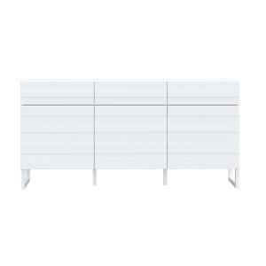 Buffet bas contemporain 165 cm blanc