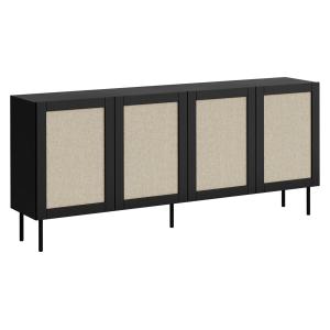 Buffet bas contemporain 200 cm noir / beige