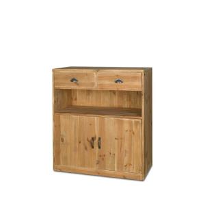 Buffet bas de service H110 cm 2 tiroirs 2 portes bois massif
