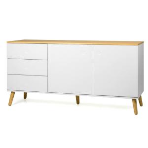 Buffet bas design style scandinave 162cm blanc