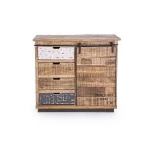 Buffet bas en bois de manguier et métal 1 porte coulissante…