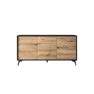 Buffet bas industriel 154 cm bois / noir