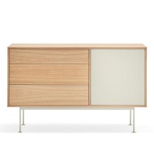 Buffet bas moderne 128cm en bois YOKO beige 128x45x81cm