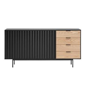 Buffet bas moderne 2 portes 4 tiroirs en bois et métal SIER…