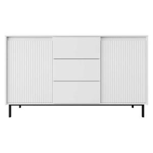 Buffet blanc 2 portes 2 étagères ouverture par pression L15…
