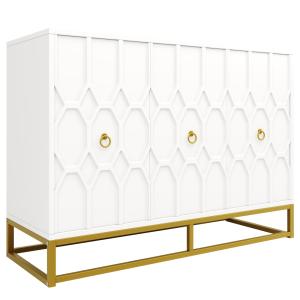 Buffet blanc à motifs poignets et pieds dorés 120×40×85cm…