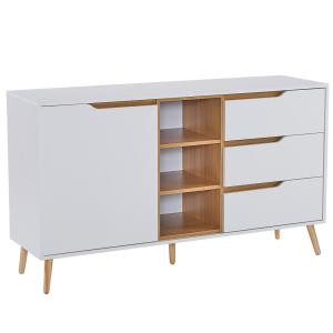 Buffet blanc moderne avec 5 étagères 3 tiroirs et une porte…