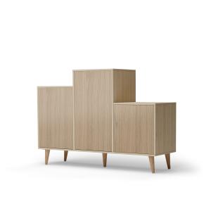 Buffet bois effet chêne clair, 3 portes chêne clair L127,40…