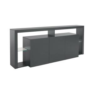 Buffet bois noir anthracite 200x40x80h cm