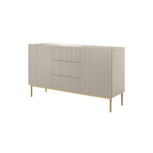 Buffet cachemire 2 portes 3 tiroirs pied doré 150 x 45 cm