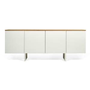 Buffet chêne naturel et blanc laqué H76