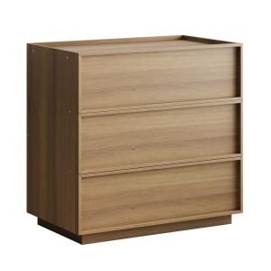 Buffet commode effet bois chêne 3 tiroirs 80x48x78cm