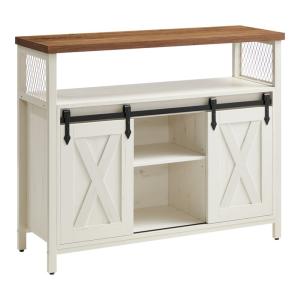 Buffet cuisine avec 2 portes 33 x 100 x 80 cm blanc et marr…