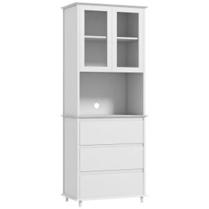 Buffet de cuisine 2 portes 3 tiroirs bois blanc