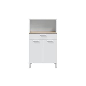 Buffet de cuisine 2 portes et 1 tiroir L72 x H126cm - Blanc…