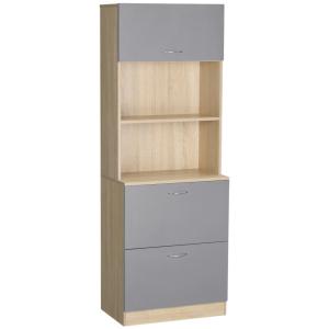 Buffet de cuisine 2 tiroirs et 1 placard mdf gris