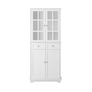 Buffet de cuisine avec 4 portes effet bois blanc