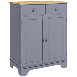 Buffet de rangement 2 tiroirs bois naturel gris