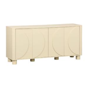 Buffet décor bois beige 4 portes 155cm