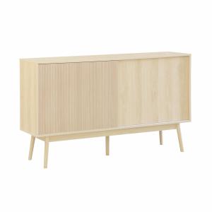 Buffet décor bois naturel 2 portes   2 étagères