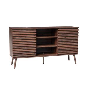 Buffet décor bois noyer 2 portes coulissantes l 140cm