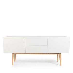 Buffet design 2 portes 2 tiroirs scandinave blanc