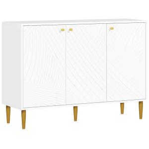 Buffet design graphique - 3 portes, 2 étagères - métal doré…