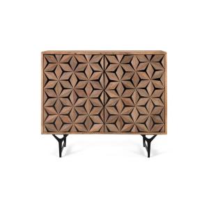 Buffet deux portes sculpté à la main en manguier