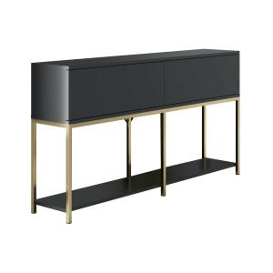 Buffet effet bois anthracite, or 150x30  cm