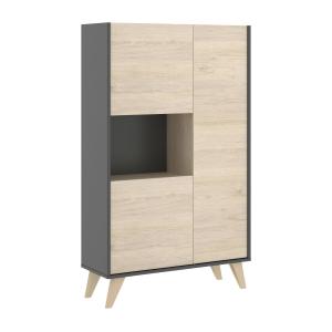 Buffet effet bois beige, anthracite 81x43 cm