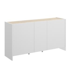 Buffet effet bois beige, blanc 138x42 cm