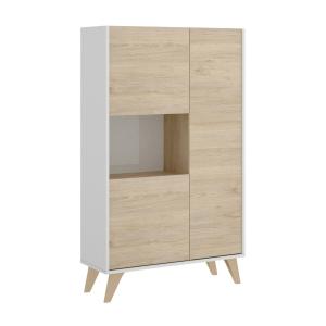 Buffet effet bois beige, blanc 81x43 cm