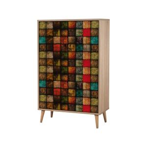 Buffet effet bois beige, multicolore 80x36  cm