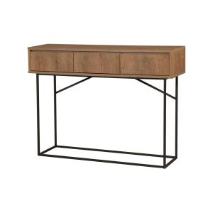 Buffet effet bois beige, noir 120x36 h90 cm