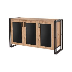 Buffet effet bois beige , noir 140x45 cm