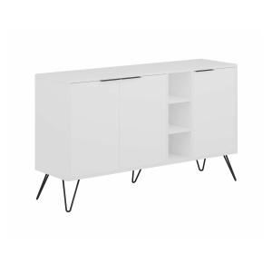 Buffet effet bois blanc 142x36h83 cm