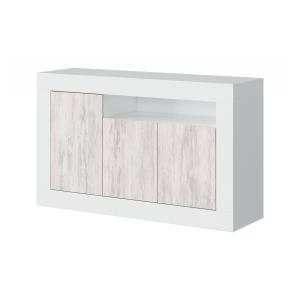 Buffet effet bois blanc 167x42h87 cm