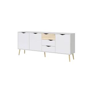 Buffet effet bois blanc 195x39 cm