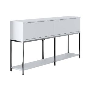 Buffet effet bois blanc, argent 150x30  cm