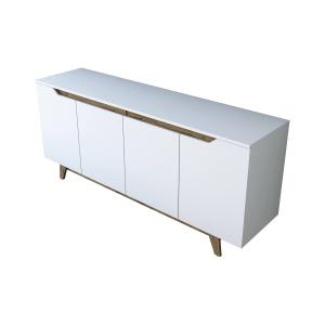 Buffet effet bois blanc, beige 180x45 h79 cm