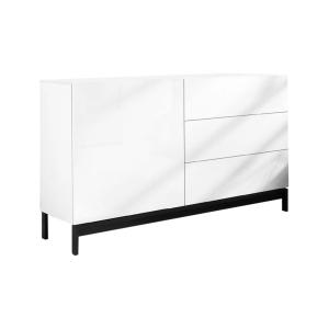 Buffet effet bois blanc brillant 110x40h48 cm