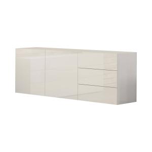 Buffet effet bois blanc brillant 170x40 cm