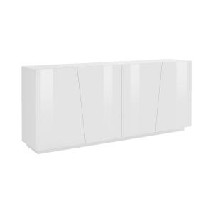 Buffet effet bois blanc brillant 200x43 cm