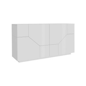 Buffet effet bois blanc brillant 200x43h86 cm